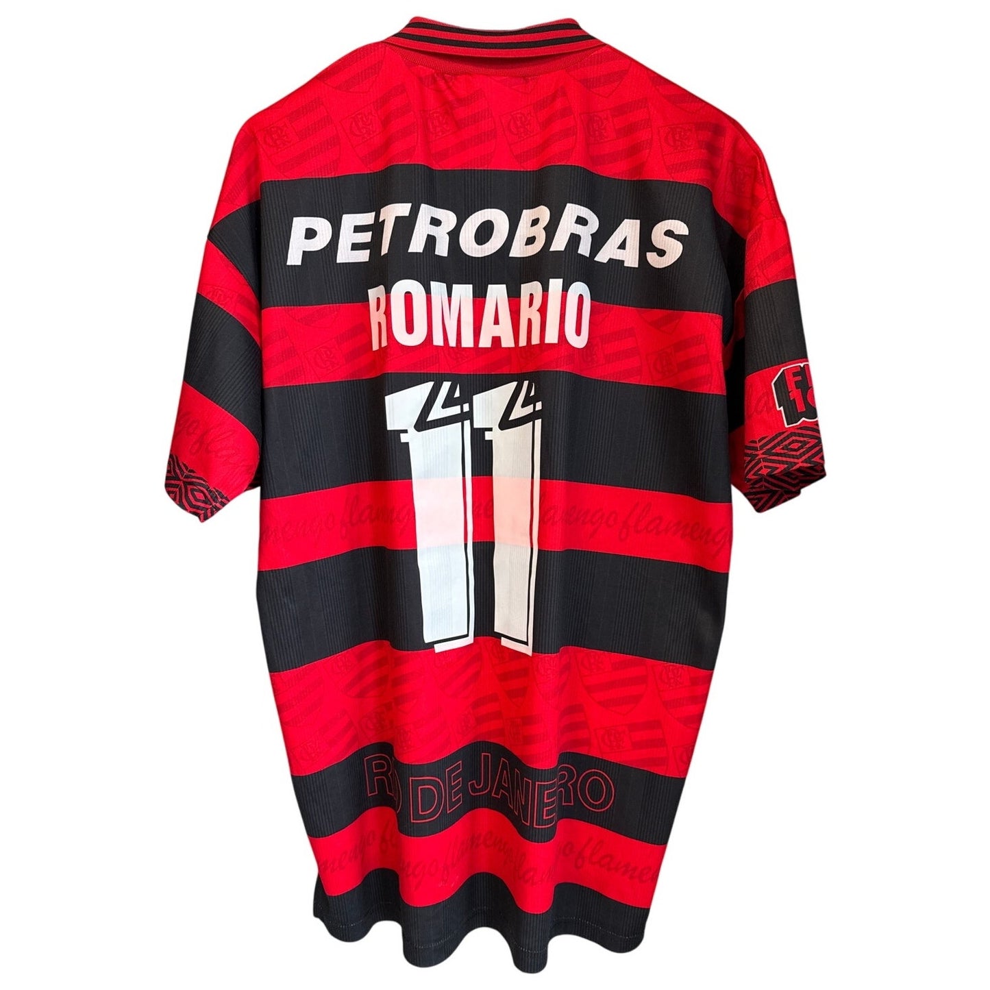 Vintage Umbro Flamengo Lubrax 11 Romario Football Brazil Soccer 90s Home Jersey
