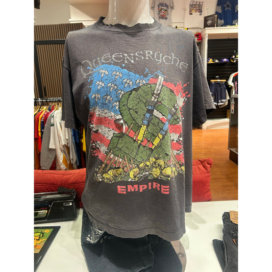 Vintage 1991 Queensryche Band Building Empires World Tour Shirt Size XL