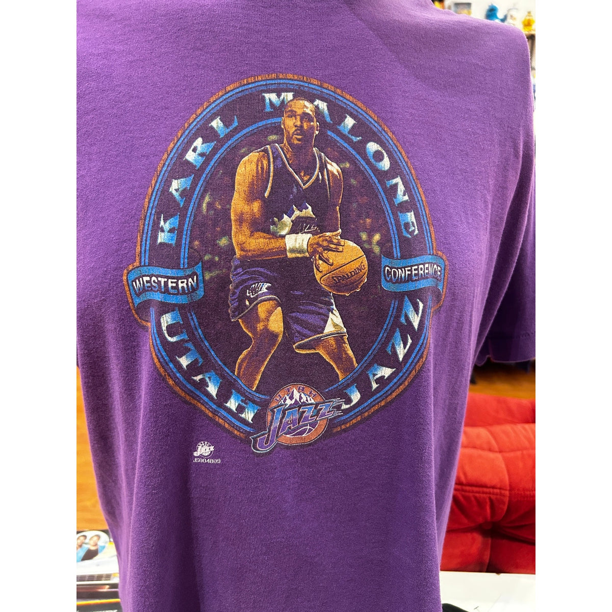 Karl Malone Utah Jazz Purple Vintage Tee Size XL