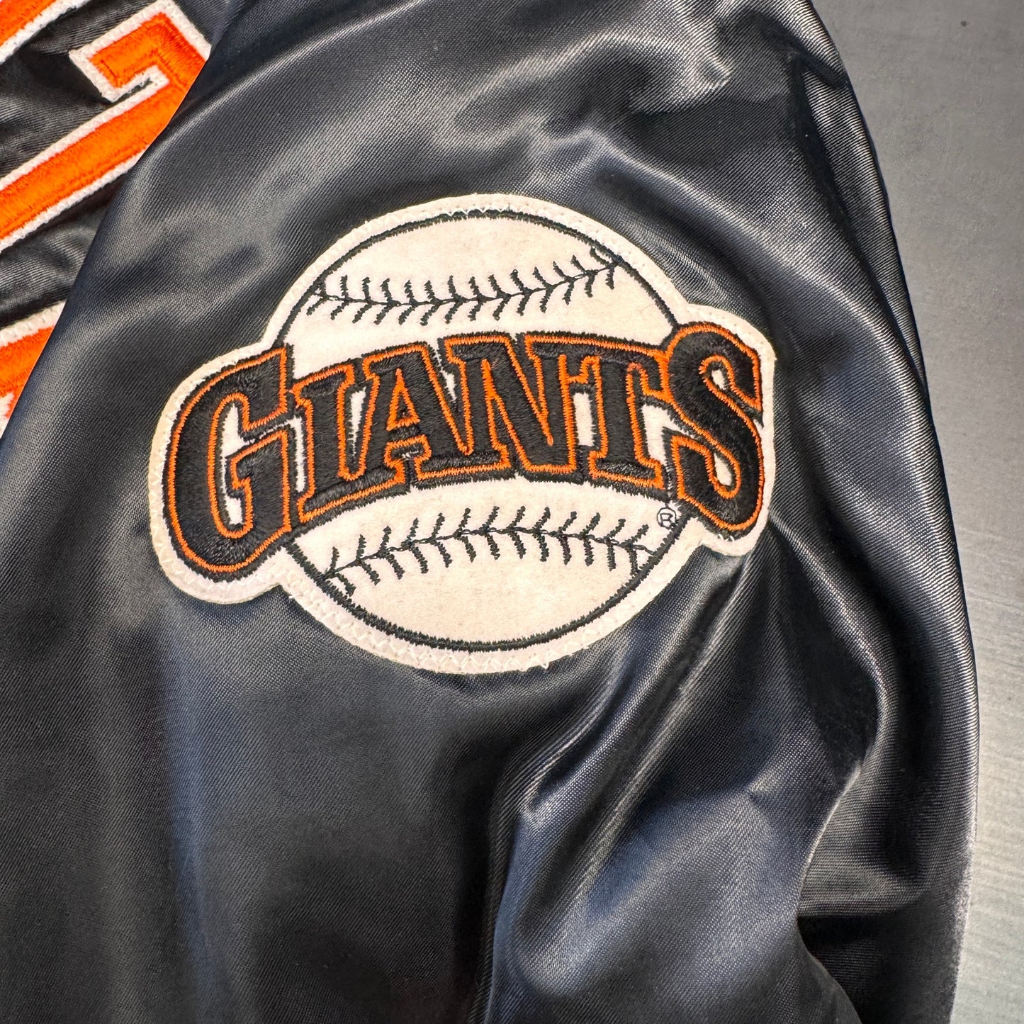 Vintage San Francisco Giants MLB Swingster Men's Button Up Jacket Size L Black