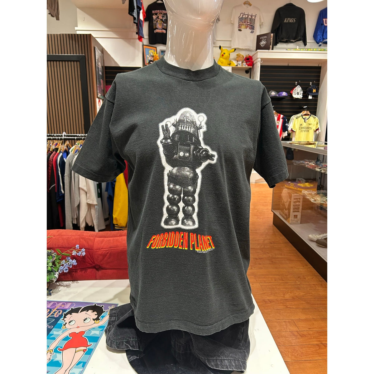 1993 90s Singe Stitch Forbidden Planet Robot Space Tee Rare VTG Size Large