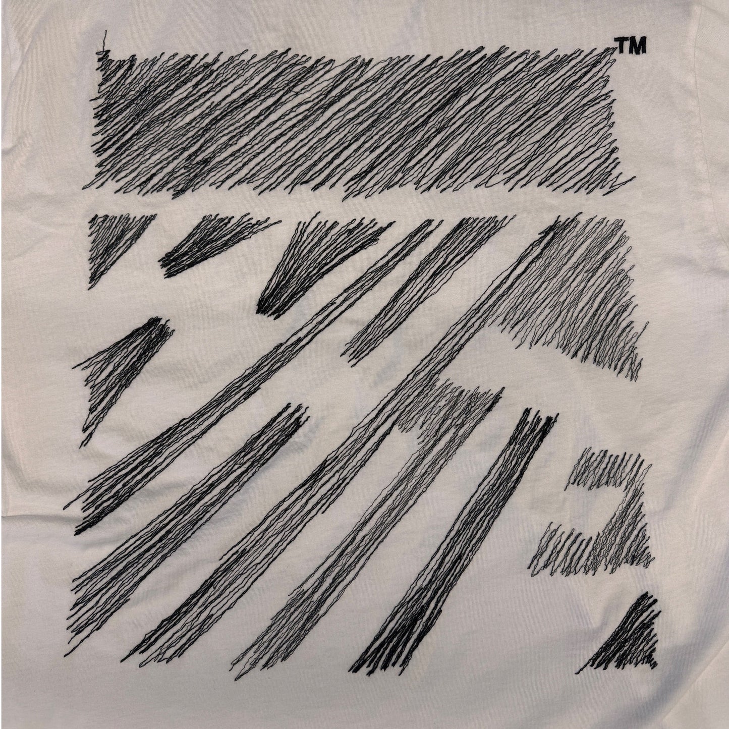 Off-White Scribble Tee Shirt Embroidered NWT Authentic Size Large $780 Retail