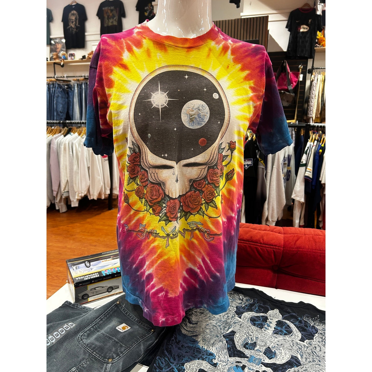 Vintage 1992 Grateful Dead Space Your Face Tie Dye Shirt Size Large