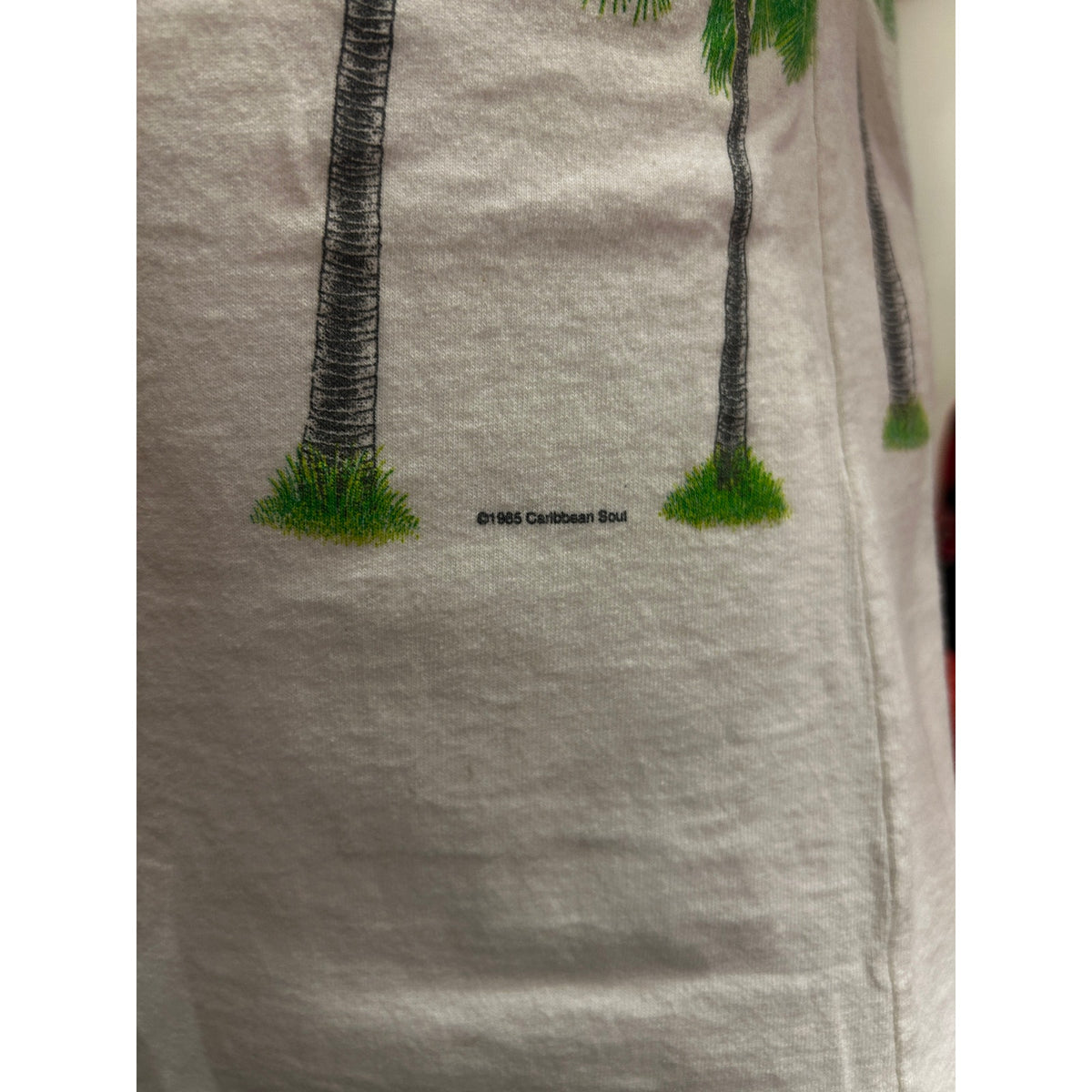 1985 Vintage Jimmy Buffet White Palm Trees Shirt Size XL