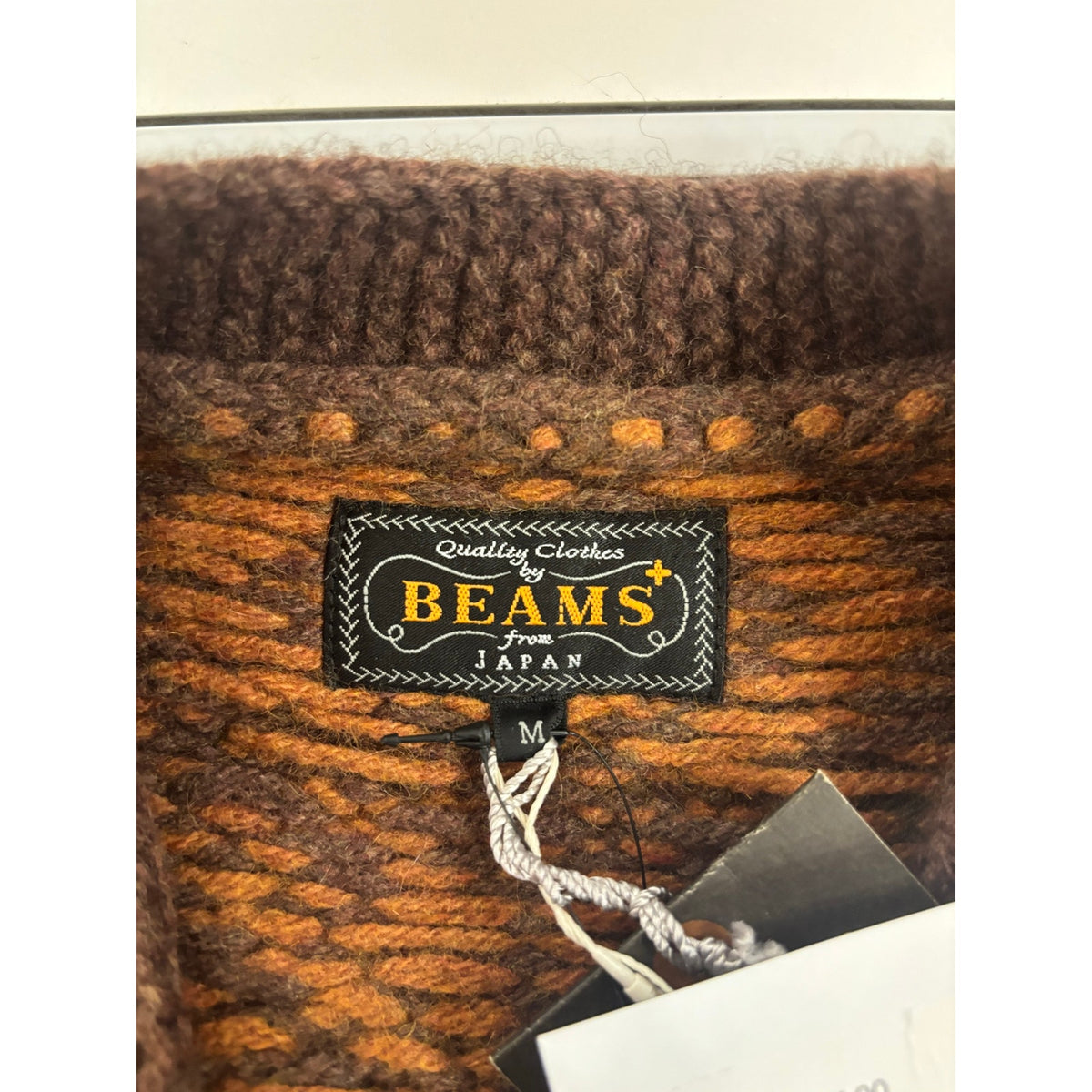 Beams From Japan Snow Flake Pattern Knit Vest Brown Deadstock Size M