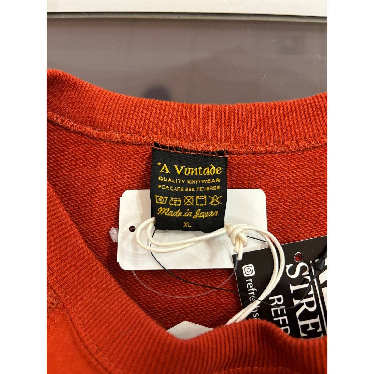 A VONTADE Raglan Sweatshirt in #7 Harvest Blood Orange Color Size XL