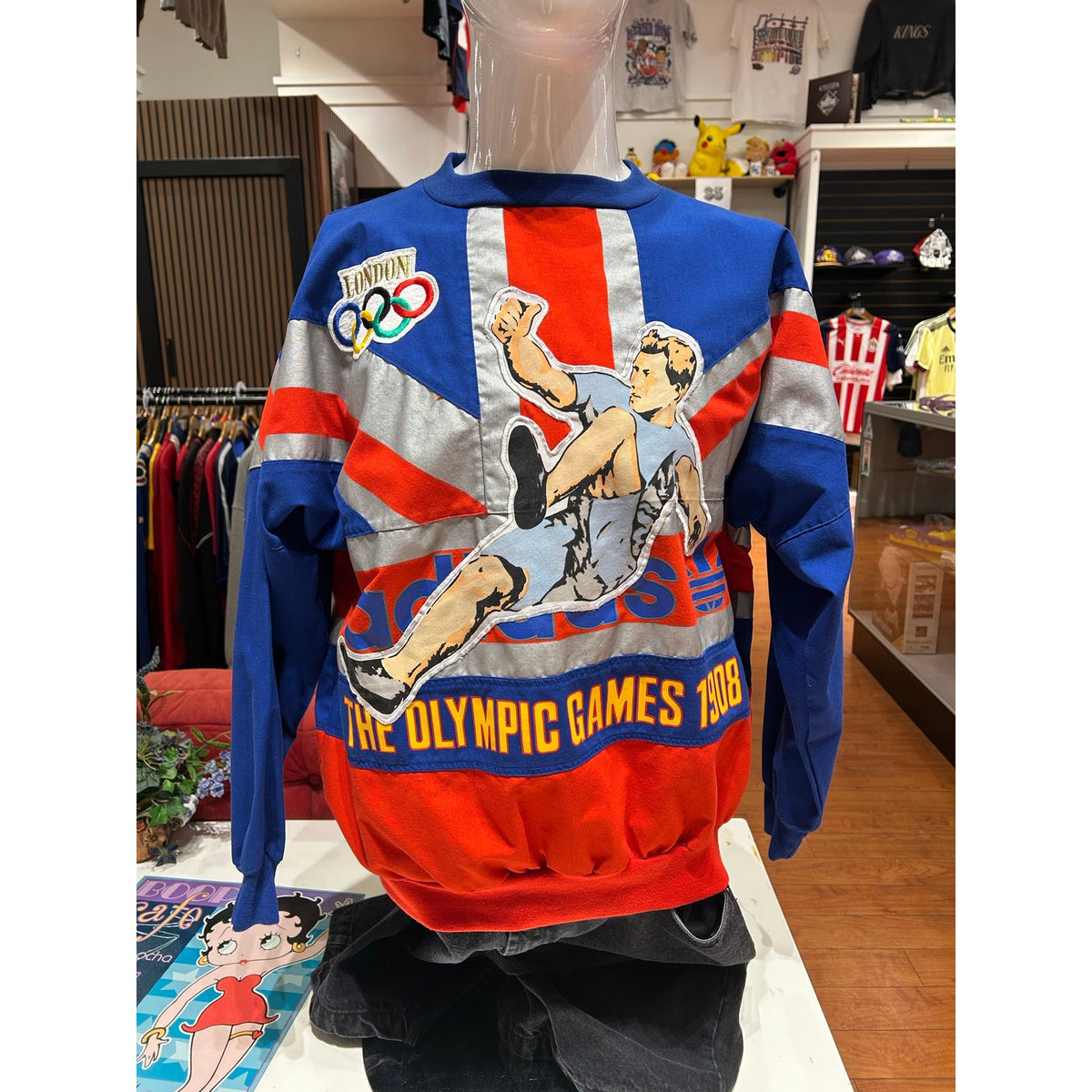 Vintage Adidas London Olympic Games 1908 1948 Sweatshirt Size Medium