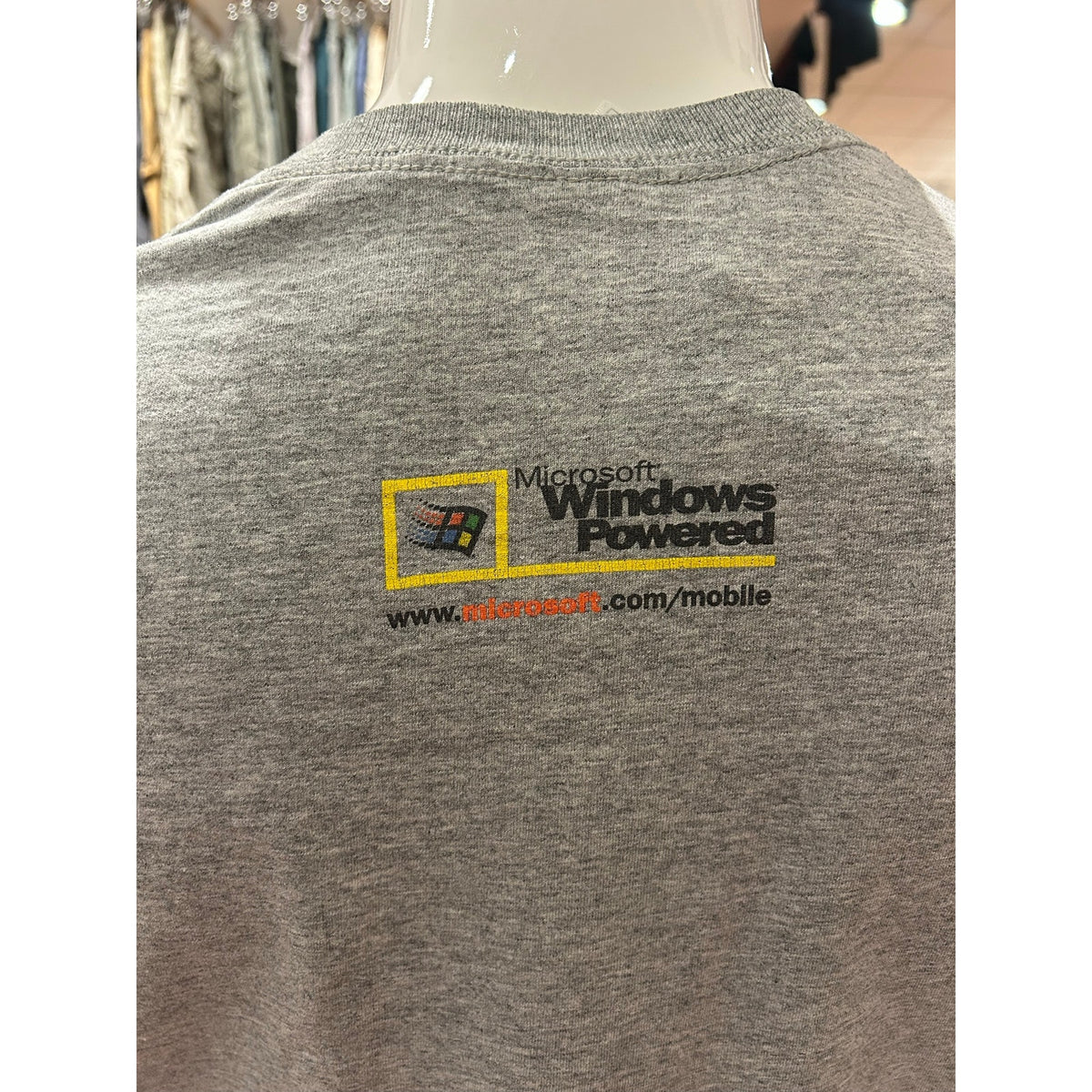Vintage Microsoft Windows Powered Icon 2000s Gray Shirt Size XL