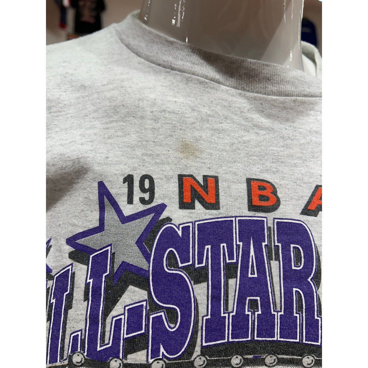 1993 All Star MVP Utah Jazz Carl Malone & John Stockton Vintage Single Stitch Shirt Size Medium
