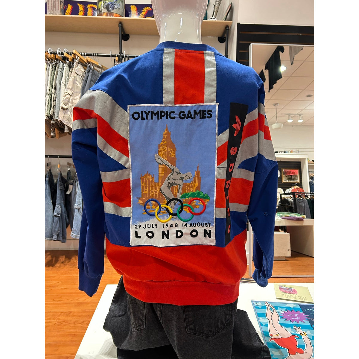 Vintage Adidas London Olympic Games 1908 1948 Sweatshirt Size Medium