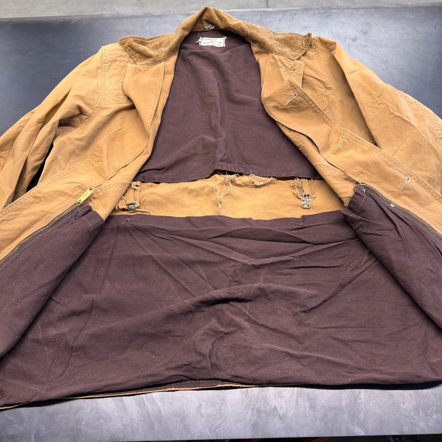 Vintage 1950s Sears Roebucks Active Sportswear Hunting Canvas Workwear Jacket XL