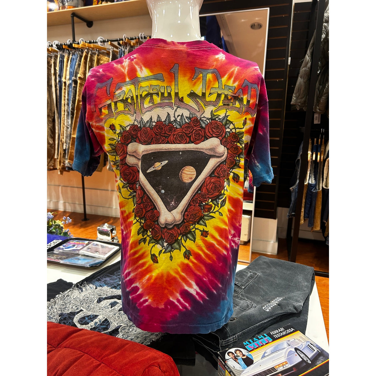 Vintage 1992 Grateful Dead Space Your Face Tie Dye Shirt Size Large