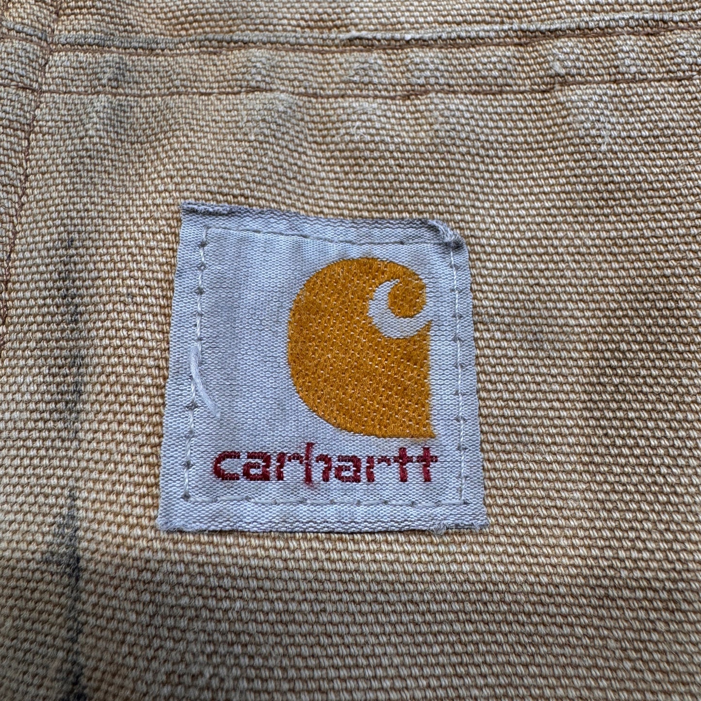 Carhartt Faded Thrashed Distressed Hooded Duck Canvas Workwear Jacket Men XL