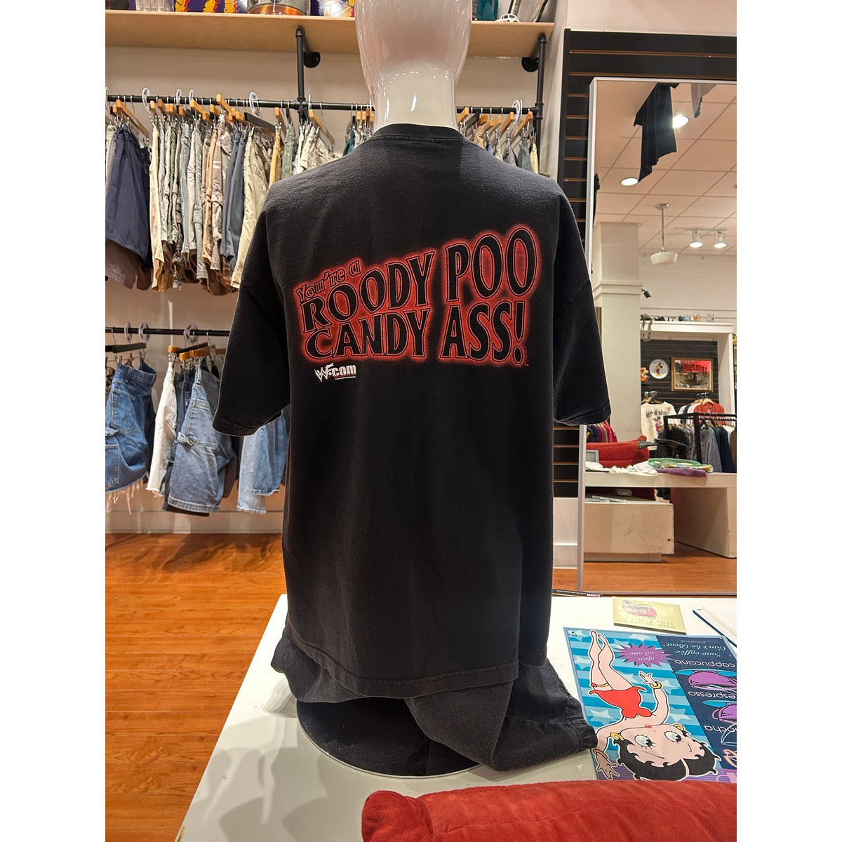 1998 Vintage The Rock Says You're a CANDY ASS WWE Black Tee Size XXL