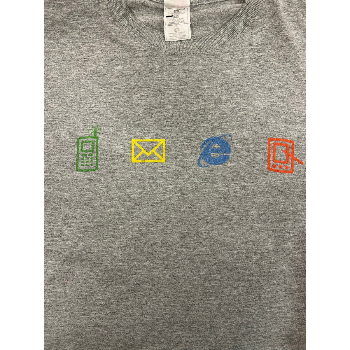 Vintage Microsoft Windows Powered Icon 2000s Gray Shirt Size XL