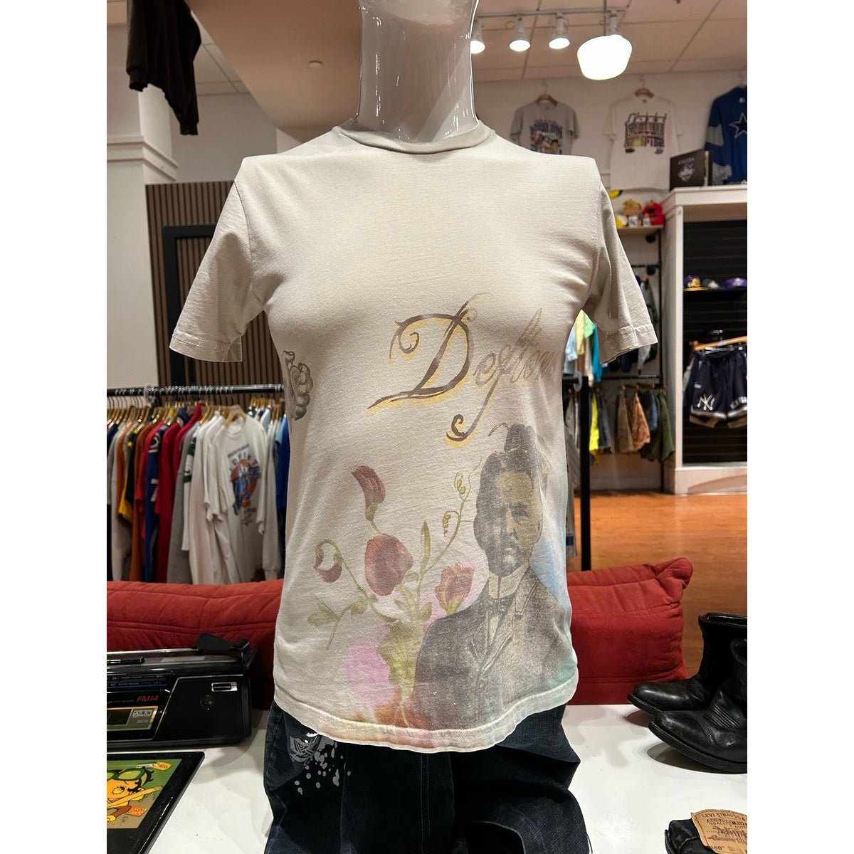 2007 Deftones Rare Tour Concert Merch Off White Shirt Size Medium