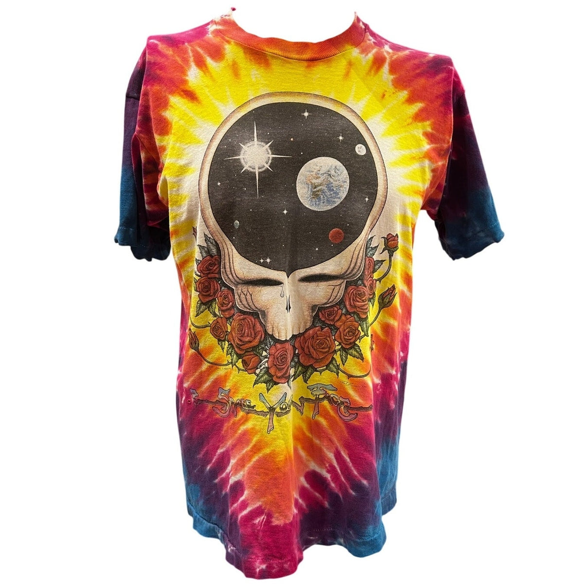 Vintage 1992 Grateful Dead Space Your Face Tie Dye Shirt Size Large