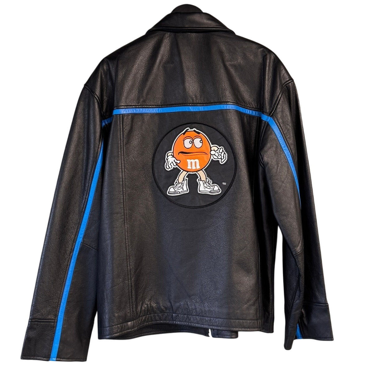 Vintage 1999 M&M Planet Mars Leather Jacket Black Racing Large