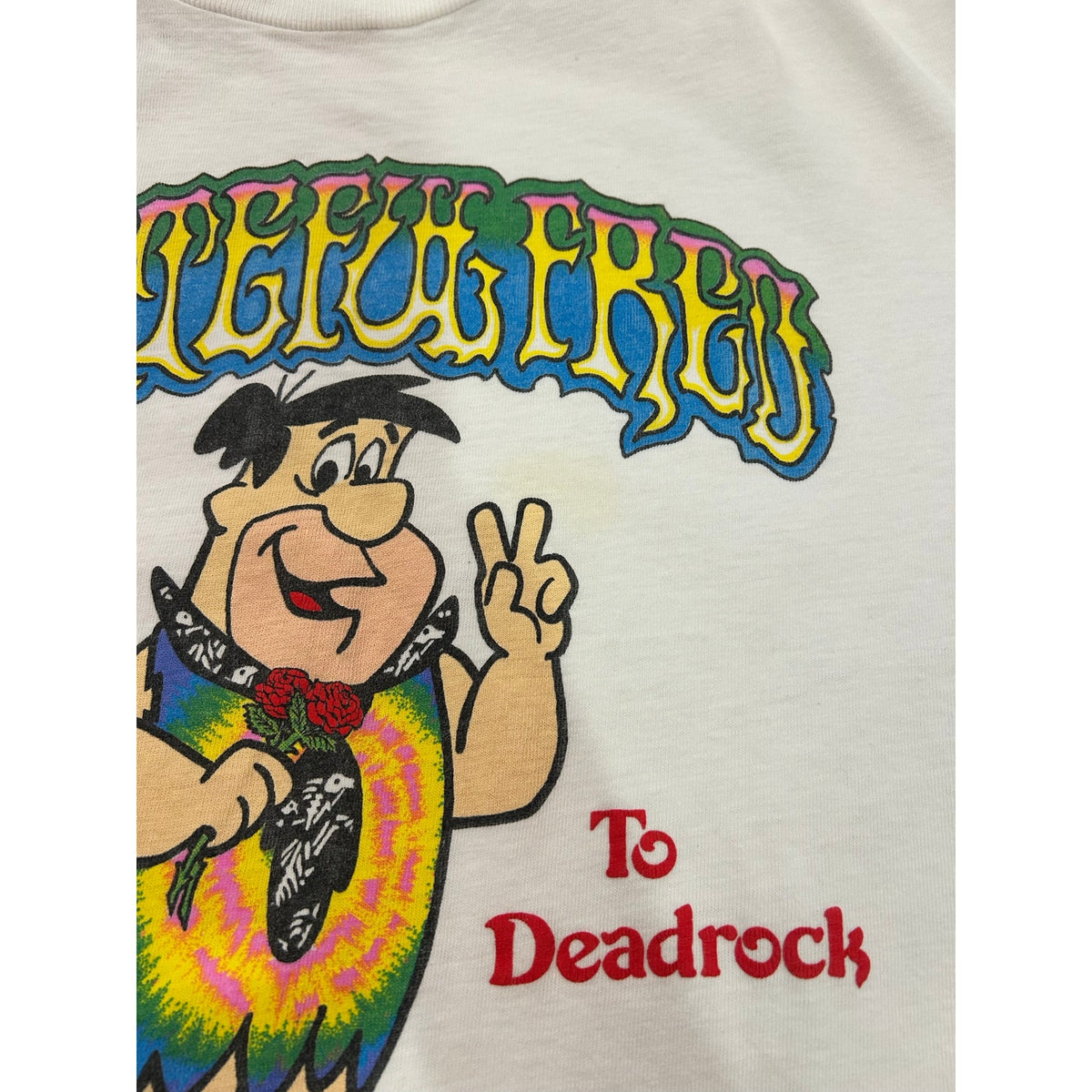 1989 Flintstone Grateful Fred Bedrock To Deadrock Grateful Dead Tour Tee Size XL