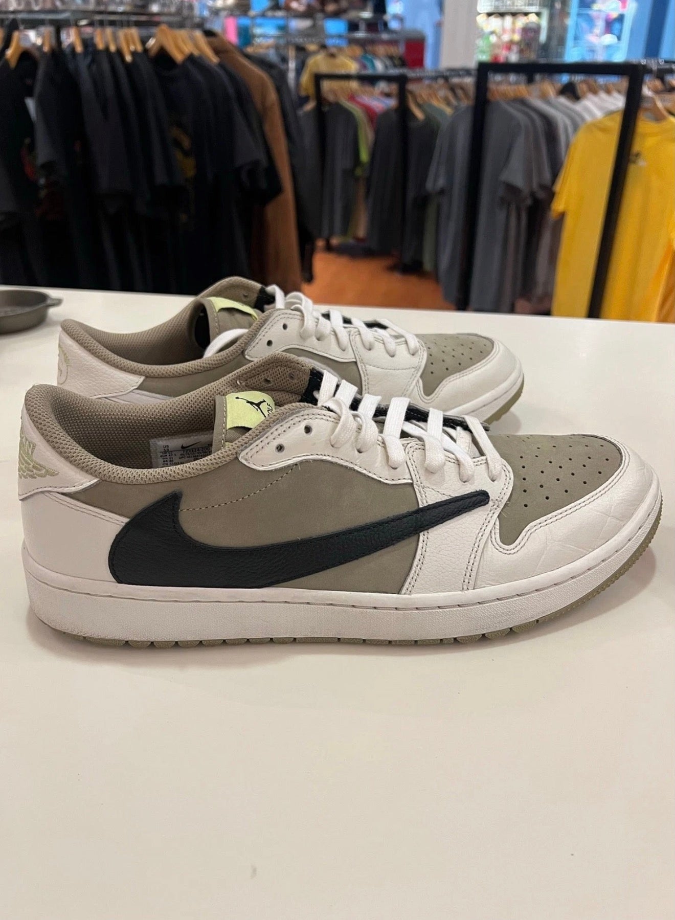 Jordan 1 Retro Low Golf Travis Scott Neutral Olive FZ3124-200 Size 13 Men's Used