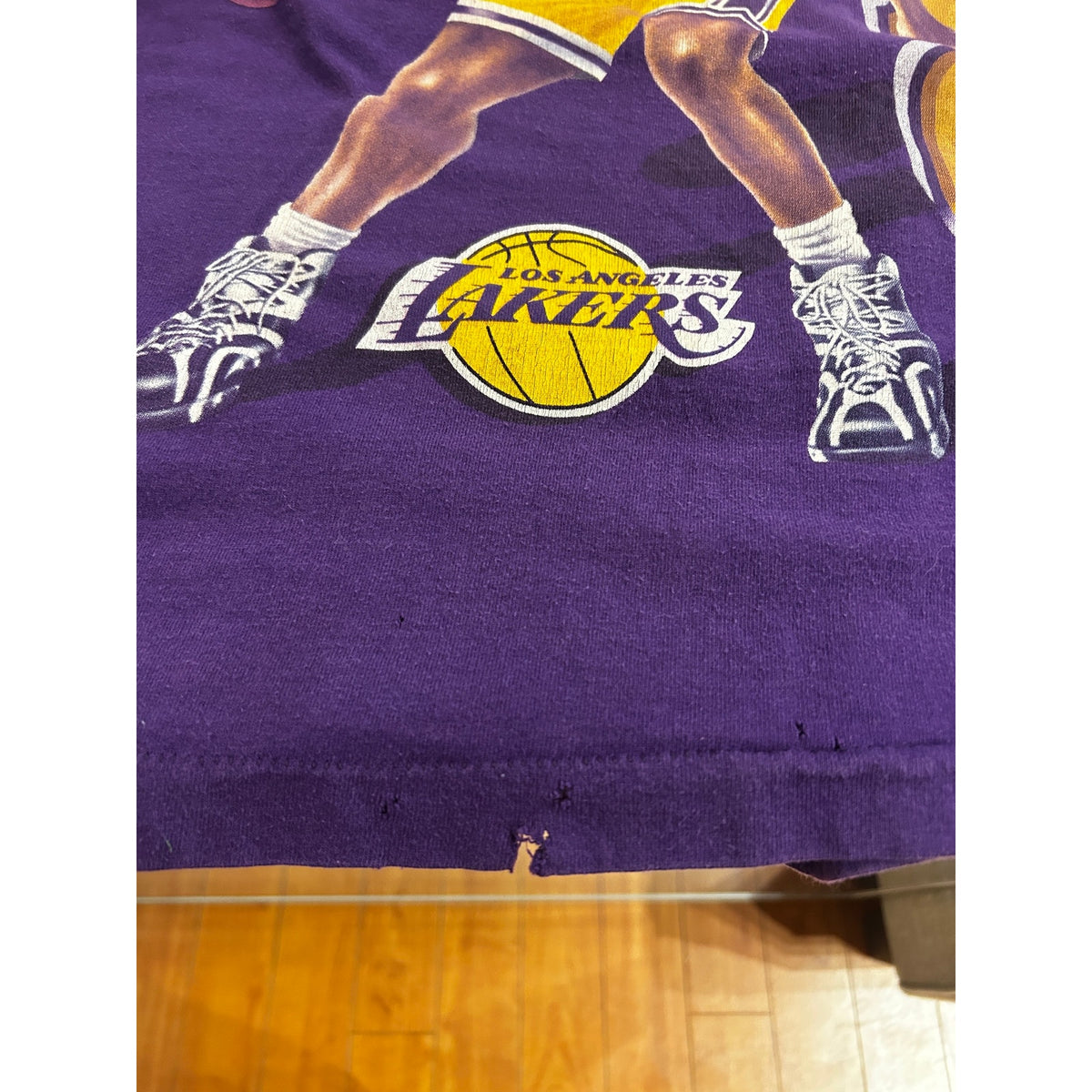 Vintage 90s SHAQ O Neal LA Lakers Purple Basketball Tee Size Large