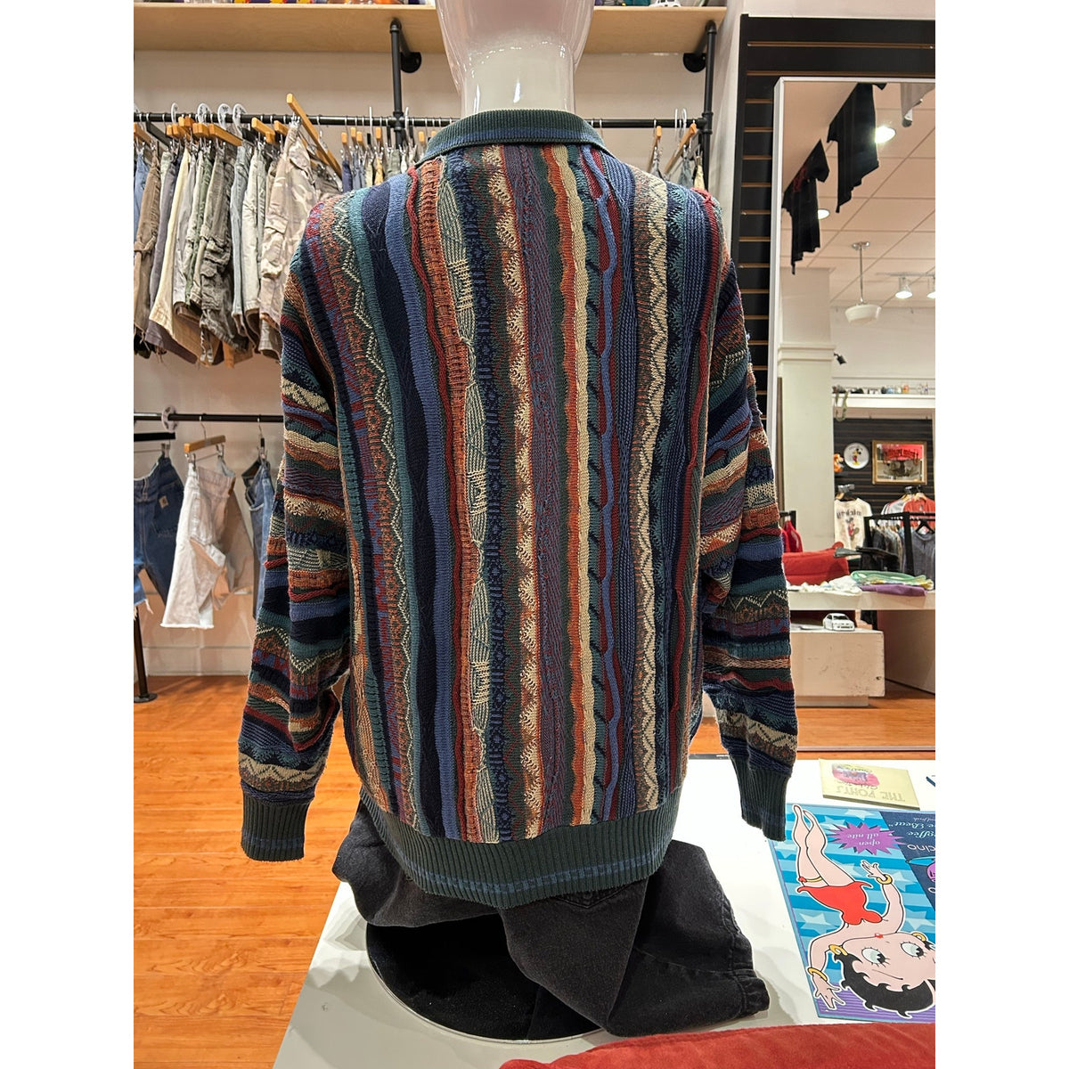 Alfani Knit Polo Biggie Smalls Hip Hop Style Sweater Multi color Size XL