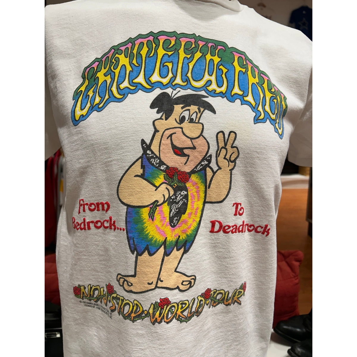1989 Flintstone Grateful Fred Bedrock To Deadrock Grateful Dead Tour Tee Size XL