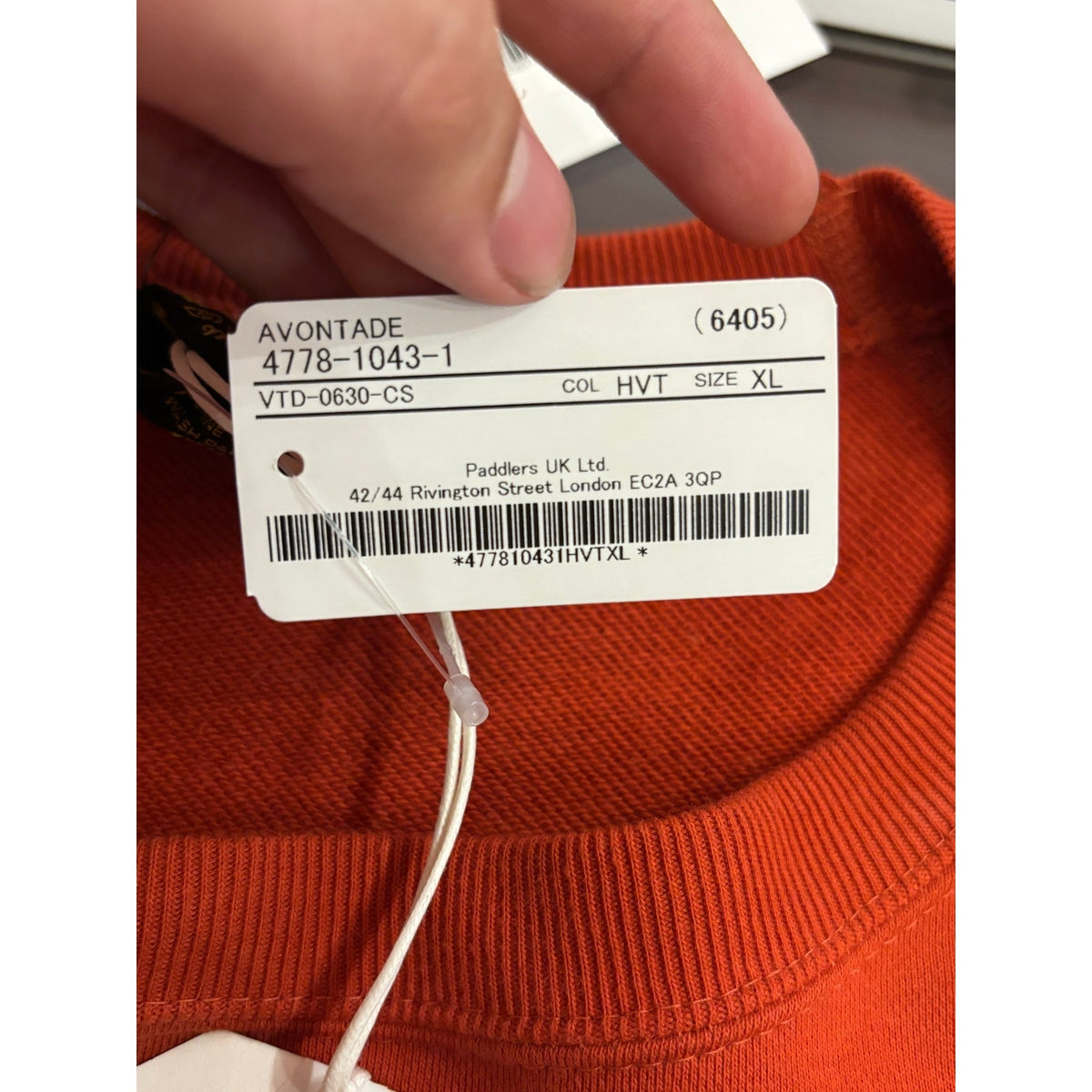 A VONTADE Raglan Sweatshirt in #7 Harvest Blood Orange Color Size XL