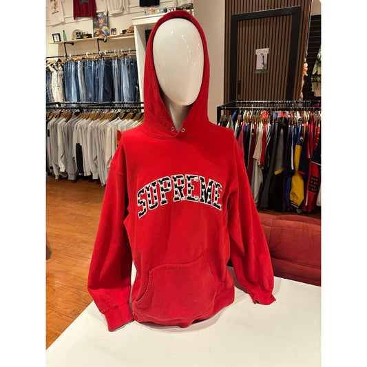 Supreme Arc Hoodie Red With Black And White Hearts Size XL