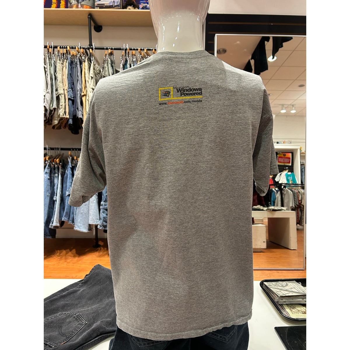 Vintage Microsoft Windows Powered Icon 2000s Gray Shirt Size XL