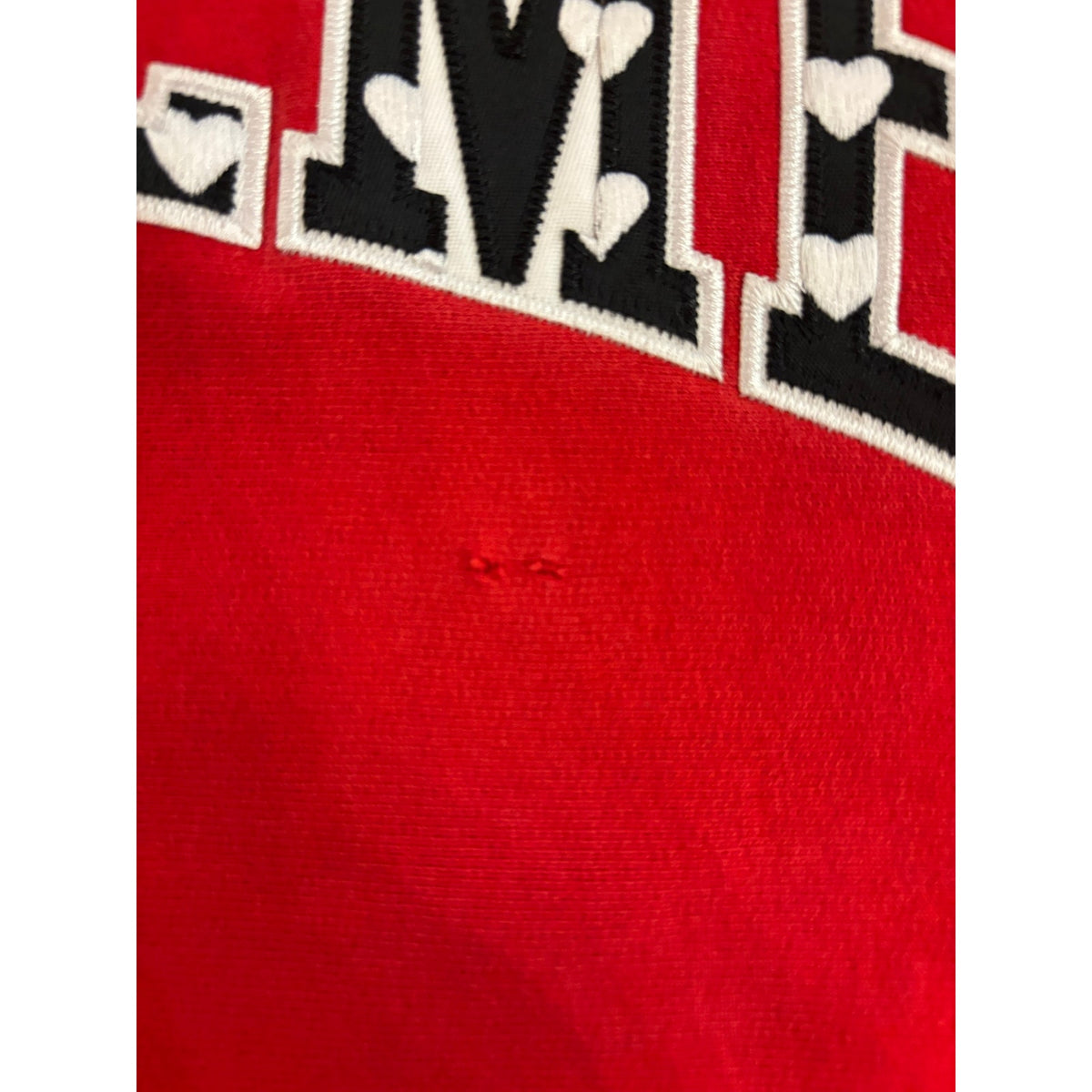 Supreme Arc Hoodie Red With Black And White Hearts Size XL