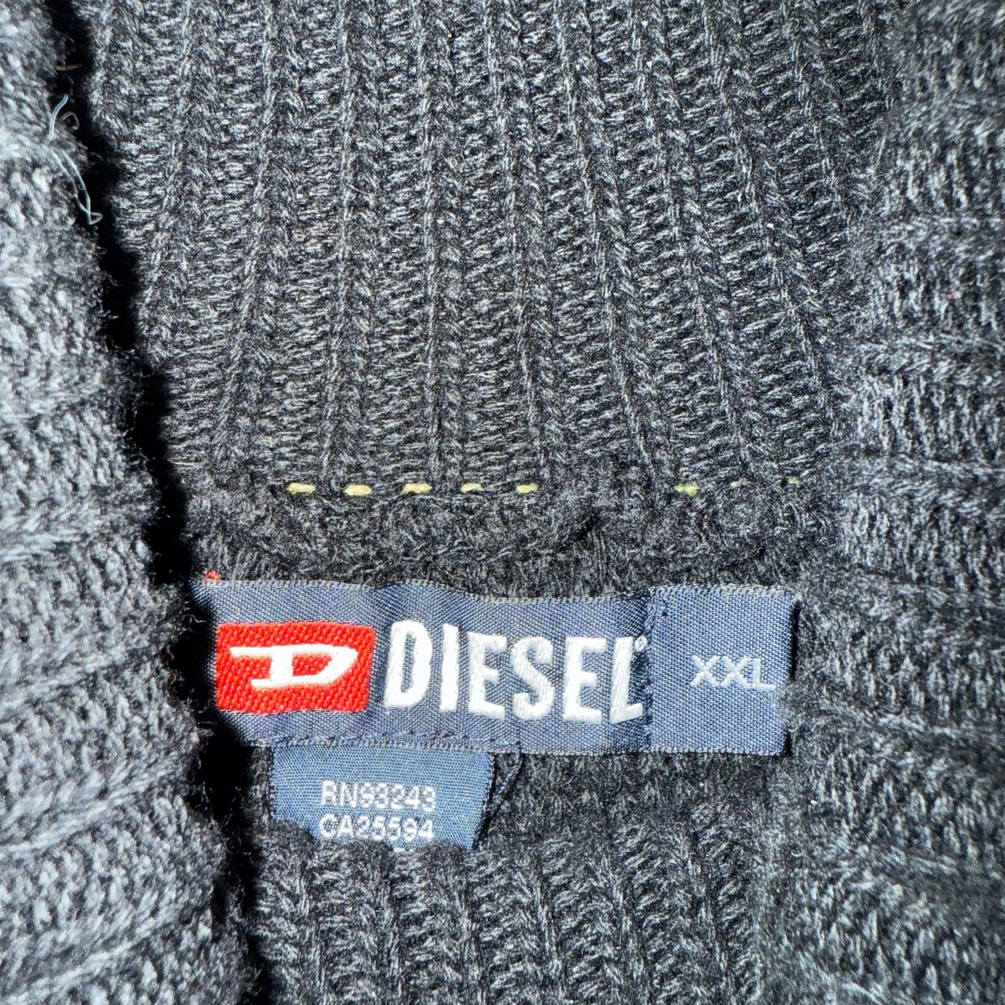 Vintage 90s Diesel Sadie Turtle Neck Black Knitted Sweater Archive Mens Fits XL