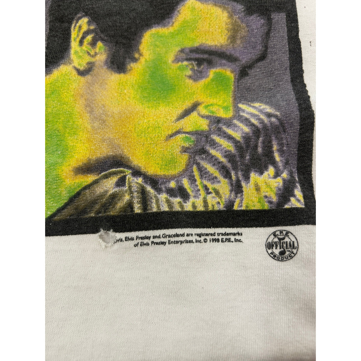 1998 90's Elvis Presley King of Rock 'n Roll Retro Neon Graphic Tee Size Large VTG