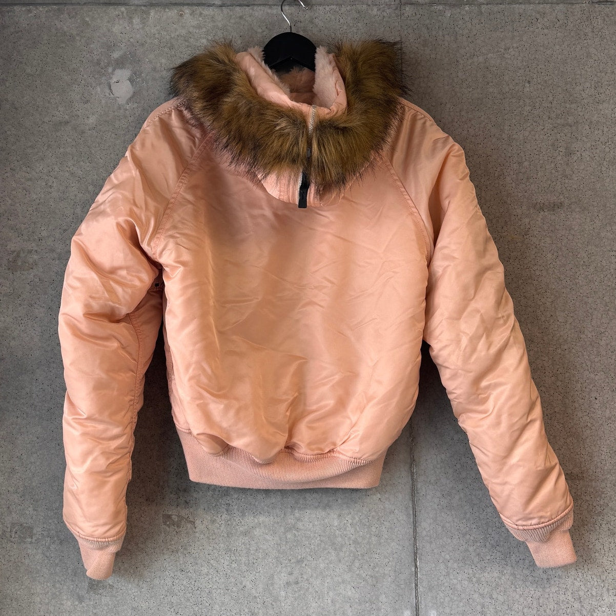 Alpha Industries Mens N-2B Bomber Flight Jacket Size XS Peach Color Cropped